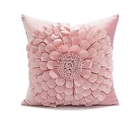 VanderHOME Decorative Pillowcase in Dutch Velvet, Super Soft and Comfortable Cushion Cover with Romantic Petals for Modern Room Bed Sofa Decoration 45 * 45CM-Pink