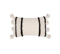 VanderHOME Decorative Square Throw Pillow Cases Lumbar Cushion Cover Moroccan Bohemian Tassel Tufted Lumbar Throw Pillow covers Stripe Woven Pillowcases for Bed Couch Sofa Living Room 30x50cm Stripe