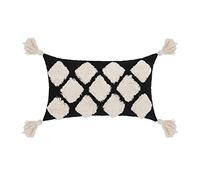 VanderHOME Decorative Square Throw Pillow Cases Lumbar Cushion Cover Moroccan Bohemian Tassel Tufted Lumbar Throw Pillow covers Stripe Woven Pillowcases for Bed Couch Sofa Living Room 30x50cm Square