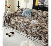 VanderHOME Durable Artisan Sofa blanket - Breathable Cotton and Linen Blend Throws for the Sofa, Vintage-Inspired Home Decor with All-Season Versatility 180 * 380cm-Camellia