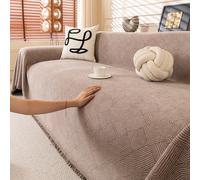 VanderHOME Elegant Textured Sofa Throw - Waterproof Stain-Resistant Sofa Cover, Super Soft Couch Protector for Living Room, Elegant Home Decoration 180 * 420cm-Curry