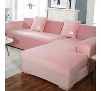 VanderHOME High Stretch Machine Washable Sofa Cover Non Slip Couch Cover Plush Super Soft Sofa Slipcovers for Living Room Protector for Dogs Pets (2 Seater, Pink)