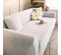 VanderHOME High Stretch Skin-Friendly Sofa Cover Modern Non Slip Couch Cover Polyester Jacquard Elastic Sofa Slipcovers for Living Room Protector for Dogs Pets (3 Seater, Light Grey)