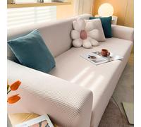 VanderHOME High Stretch Sofa Cover Non Slip Couch Cover Polyester Jacquard Super Soft Sofa Slipcovers for Living Room Protector for Dogs Pets (3 Seater, Beige)