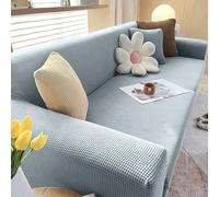 VanderHOME High Stretch Sofa Cover Non Slip Couch Cover Polyester Jacquard Super Soft Sofa Slipcovers for Living Room Protector for Dogs Pets (1 Seater, Light grey)
