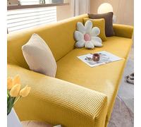 VanderHOME High Stretch Sofa Cover Non Slip Couch Cover Polyester Jacquard Super Soft Sofa Slipcovers for Living Room Protector for Dogs Pets (1 Seater, Yellow)
