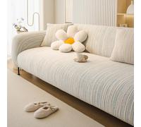 VanderHOME High Stretch Sofa Cover Stylish Couch Covers for Dogs Pets Cats Jacquard Super Soft Skinfriendly Non Slip Sofa Slipcover for Living Room Furniture Protector (1 Seater, Blue)