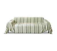 VanderHOME Large Sofa Throw Blanket With Tassels For 2 3 Seater, Reversible Versatile Blanket for Sofa Large Throws for Settees Couch Sofa Bed and Armchair 180 * 420cm-Green