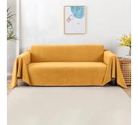 VanderHOME Modern Simple Sofa Throw 1/2/3/4 Seater Soft Decorative Throws for the Sofa Breathable Soft Blanket Sofa Protector for Settees Couch Sofa Bed and Armchair 180 * 380cm-Yellow