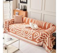 VanderHOME Multifunctional Chenille Tassels sofa Throw Blankets,Throws for Sofa Blanket Bed Throw for Bedroom, Couch, Travel, Kids, Bedroom Accessories 180 * 90cm-Orange
