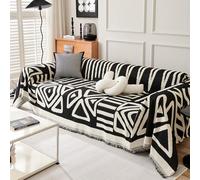VanderHOME Multifunctional Chenille Tassels sofa Throw Blankets,Throws for Sofa Blanket Bed Throw for Bedroom, Couch, Travel, Kids, Bedroom Accessories 180 * 90cm-Black
