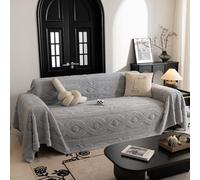 VanderHOME Plush Blanket Large Throw for Sofa and Bed, Lightweight Blanket, Washable Sofa throw,Soft Warm Cozy Fluffy Comfortable Throw for Chair,Couch,Travel 180 * 280cm-Light grey