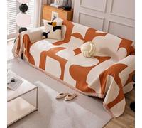 VanderHOME Premium Sofa Blanket Reversible Sofa Cover for 4 Seasons - Soft/Light Cosy Throw Blanket Living Throw for Sofa/Bed/Couch 180 * 300cm-Orange