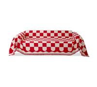 VanderHOME Reversible Sofa Throws Couch Cover with Decorative Fringe Bedspread,Ideal for Sofa Couch Bench and Bed 180 * 180cm-Red