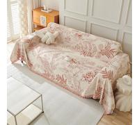 VanderHOME Reversible Throws for Sofas Super Soft Sofa Blanket with Decorative Tassels Versatile Chenille Sofa Throw Large Throw for Sofa Bed Armchair 180 * 180cm-Orange