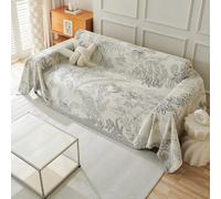 VanderHOME Reversible Throws for Sofas Super Soft Sofa Blanket with Decorative Tassels Versatile Chenille Sofa Throw Large Throw for Sofa Bed Armchair 180 * 150cm-Grey