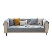 VanderHOME Sofa Cover 1 2 3 4 Seater, Lambswool Couch Cover,Universal Non-Slip Corner Sofa Cover L Shape Super Soft Autumn Winter Sofa Slipcovers for Living Room 90 * 180cm-Grey-seat cover(1 PC)