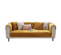 VanderHOME Sofa Cover 1 2 3 4 Seater, Lambswool Couch Cover,Universal Non-Slip Corner Sofa Cover L Shape Super Soft Autumn Winter Sofa Slipcovers for Living Room 70 * 70cm-Yellow-Armrest (1 PC)