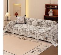 VanderHOME Sofa Throw, Chenille Sofa Cover 1/2/3/4 Seater, Thick And Wear-Resistant Sofa Protector, Luxury Decorative Woven Couch Covers 180 * 420cm-Curry