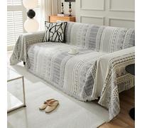 VanderHOME Sofa Throws 1 2 3 4 Seater Throws for Sofas Large Throws for Settees, Boho Throw Reversible Woven Blanket Throw, Decroative Soft Sofa Blanket 180 * 280cm-Grey