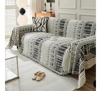 VanderHOME Sofa Throws 1 2 3 4 Seater Throws for Sofas Large Throws for Settees, Boho Throw Reversible Woven Blanket Throw, Decroative Soft Sofa Blanket 180 * 260cm-Black