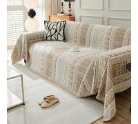 VanderHOME Sofa Throws 1 2 3 4 Seater Throws for Sofas Large Throws for Settees, Boho Throw Reversible Woven Blanket Throw, Decroative Soft Sofa Blanket 180 * 300cm-Khaki