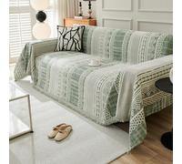 VanderHOME Sofa Throws 1 2 3 4 Seater Throws for Sofas Large Throws for Settees, Boho Throw Reversible Woven Blanket Throw, Decroative Soft Sofa Blanket 180 * 260cm-Green