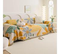 VanderHOME Sofa Throws Large 3 Seater Woven Sofa Throw Blanket with Tassels Breathable Versatile Throws for Sofas Large Throws for Sofa Bed and Armchair 180 * 280cm-Colourful Summer