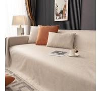 VanderHOME Sofa towel Solid color Waterproof Sofa Slipcovers Non Slip Elastic Furniture Soft Protector Couch for Dogs Cat Pet Friendly 210 * 400cm-Beige
