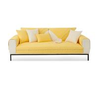 VanderHOME Soft Sofa Cushion Covers-New Non-Slip Sofa Covers 1 2 3 4 Seater Couch Covers, Washable Sofa Furniture Protector for Living Room 90 * 210cm-Yellow-Seat cover(1 PC)