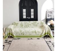 VanderHOME Soft Throws, Chenille Sofa Throw Blanket With Tassels, Multi-Purpose Blanket, Jacquard Patterned Settees Throw for Sofa, Armchair Beds 180 * 300cm-Green