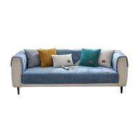 VanderHOME Solid color sofa cover sofa saver shield Thicken Plush Soft & Smooth Sofa cushions Washable Non-slip Autumn Winter Lamb Wool sofa covers protector Living Room 90 x 160cm-Blue (FL-1ACZf043)