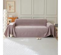 VanderHOME Solid Color Sofa Throws Couch Cover with Decorative Fringe Bedspread, Multifunctional Chenille Sofa blanket,Ideal for Sofa Couch Bench and Bed 230 * 230cm-Pink