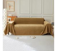 VanderHOME Solid Color Sofa Throws Couch Cover with Decorative Fringe Bedspread, Multifunctional Chenille Sofa blanket,Ideal for Sofa Couch Bench and Bed 230 * 260cm-Khaki
