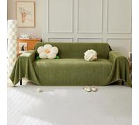 VanderHOME Solid Color Sofa Throws Couch Cover with Decorative Fringe Bedspread, Multifunctional Chenille Sofa blanket,Ideal for Sofa Couch Bench and Bed 230 * 260cm-Matcha Green