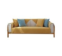 VanderHOME Solid Colour Sofa Cover 1/2/3/4 Seater Waterproof Non-slip Furniture Protector for Dogs 110 * 180cm-Yellow-Seat Cover (Only 1 Piece)