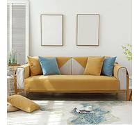 VanderHOME Solid Colour Sofa Cover 1/2/3/4 Seater Waterproof Sofa Cover in Various Sizes Non-slip Furniture Protector Sofa Cover for Dogs 70 * 180cm-yellow-backrest cover（Only 1 piece