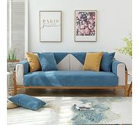 VanderHOME Solid Colour Sofa Protector 1/2/3/4 Seater Waterproof Non-slip Furniture Protector for Dogs 110 * 240cm-dark blue-seat cover