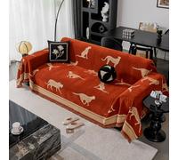 VanderHOME Super Soft Chenille Sofa Throws for 1-4 Seaters, Versatile Sofa Cover, Sofa Protector Cover, Throws For Sofas With Tassel, Reversible, All Seasons 180 * 340cm-Red