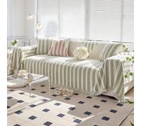 VanderHOME Super Soft Plush Sofa Throws Botanical Floral Pattern Sofa Blanket with Decorative Tassels Versatile Throws for Sofas Large Throws for Sofa Bed All Season 180 * 230cm-Green