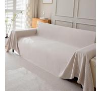 VanderHOME Super Soft Throw Blanket Chenille Bedspreads King Size Sofa Throws Decorative Blanket for Sofa, Couch, Bed, Camping, Travel, Suitable for All Seasons 230 * 300cm-Beige