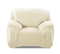 VanderHOME Thick Sofa Covers Pure Color Sofa Protector Velvet Sofa Slipcover Plush Fabric Anti-Slip Furniture Protector for Armchair Loveseat Couch Pet Protector Creamy-white 1 Seater