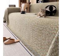 VanderHOME Throws for Sofas, Super Soft Chenille Sofa Blanket for 1/2/3/4-Seater Sofas, Sofa Cover, Couch Protection for Pets, Hair, Children, Dogs, Cats, Scratches 180 * 420cm-Green