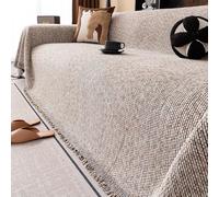 VanderHOME Throws for Sofas, Super Soft Chenille Sofa Blanket for 1/2/3/4-Seater Sofas, Sofa Cover, Couch Protection for Pets, Hair, Children, Dogs, Cats, Scratches 180 * 260cm-Beige