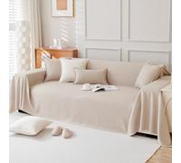 VanderHOME Waterproof Sofa Cover Modern Solid Color Sofa Covers, Splashproof, Machine Washable, Scratchproof For Sofa Protection, Abrasion Resistant 180 * 150cm-Milk tea
