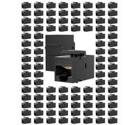 VANDESAIL 100 Pack Rj45 Coupler Cat6 Cat5 Cat5e Keystone Jack, Black | Network Cable Couplers Extender Adapter Wall Inline Patch Panel Connectors