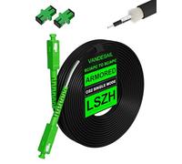 VANDESAIL 100M/328ft SC/APC Fiber Optic Internet Cable OS2 Outdoor Armored | SC/APC to SC/APC Fiber Patch Cable, SC to SC Single Mode Fiber Jumper Cord SIMPLEX SMF for FTTH/FTTP Use, LSZH Black