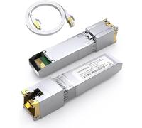 VANDESAIL 10GBase-T SFP+ to RJ45 Transceiver,10G SFP+ Module,10Gb Ethernet Adapter for Cisco, Ubiquiti, Mikrotik, Fortinet, Netgear, D-Link, Supermicro, TP-Link(with a 1m/3FT cat8 cable)