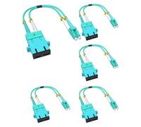 VANDESAIL 5 Pack Fiber Optic Adapter Cable LC Male to SC Female, OM4 OM3 40GB Multimode Hybrid Adapter Coupler Converter Dongle for Fiber Optic Network 1 FT