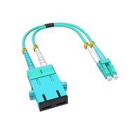 VANDESAIL Fiber Optic SC to LC Adapter Cable, Multimode Duplex 40GB OM4 OM3 lc Male to sc Female Hybrid Connector Converter Dongle for Networks 1 FT